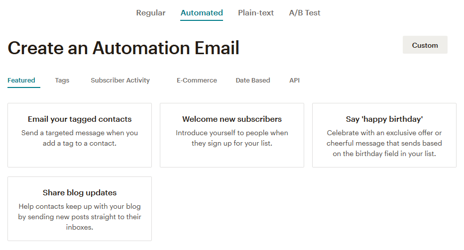 MailChimp - E-Mail Automation erstellen